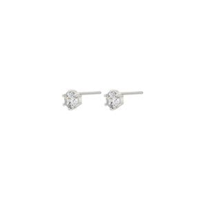 [White gold] Basic Cubic Earrings (XL)