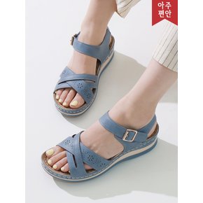 5cm 가볍고 쿠션감 우수한 발편한 펀칭 에스틱 샌들 112055