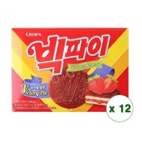 크라운제과 빅파이 딸기 216g x 12개