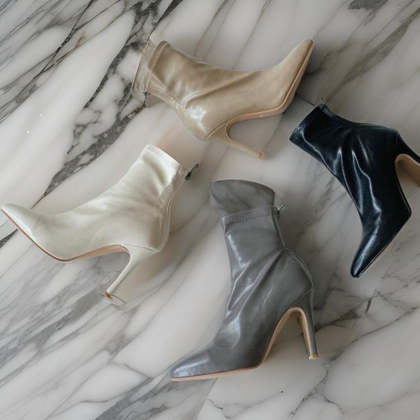 [옷자락] 여자 삭스 스틸레토 하이힐 스티치 앵클 부츠