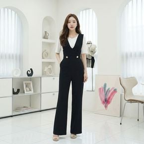 / 여름 점프수트 서스펜더 와이드 슬랙스 멜빵팬츠