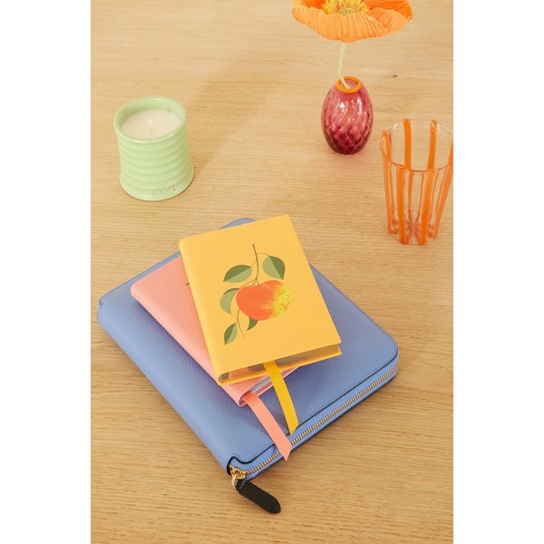 스마이슨 애플 체셔 프린트 텍스처드 가죽 노트북 오렌지 46376663162993452