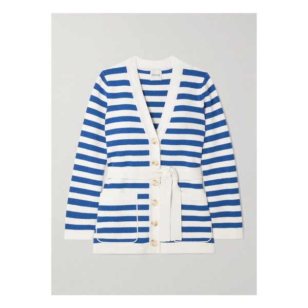 포세 아리 벨트 스트라이프 니트 가디건 멀티컬러 46376663162895089