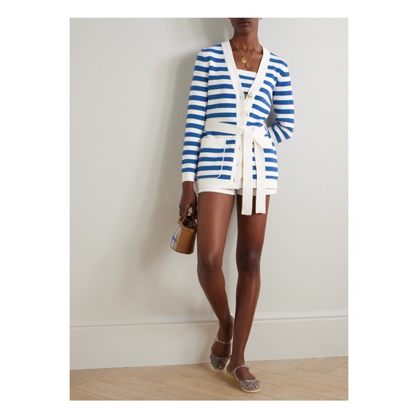 포세 아리 벨트 스트라이프 니트 가디건 멀티컬러 46376663162895089