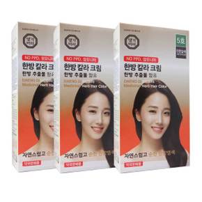한방칼라크림 (5호 진한갈색) 3개/새치 염색약