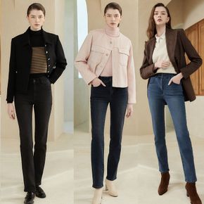 여성 23FW 라이크라 기모 데님팬츠 3종[33629555]