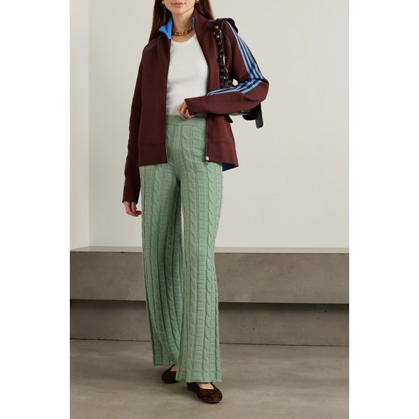 케이블 니트 울 블렌드 플레어 팬츠 1647597325234645