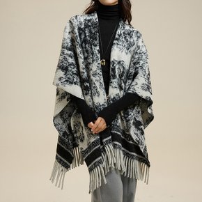에스닉 수채화패턴 수술 숄_M2412AC601D_R
