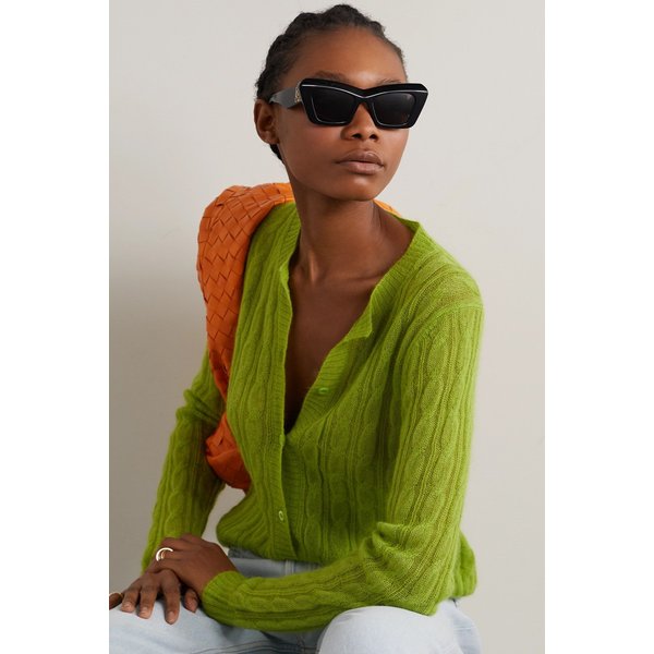 오버사이즈 캣아이 아세테이트 선글라스 블랙 19971654707056526