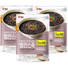 샘표 밸런스죽 흑임자 서리태 오곡죽 420g x 3개