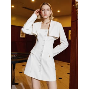 YY crop jacket suit set white