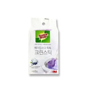 3M 스카치브라이트 베이킹소다 톡톡 크린스틱 리필 5매_화장실 욕실 청소솔 변기청소