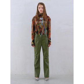 METAL LEATHER CARGO PANTS_GREEN