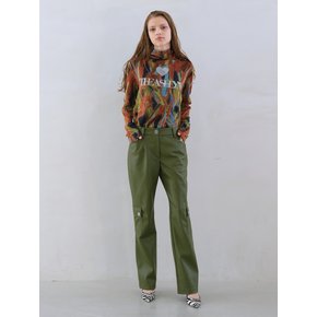 METAL LEATHER CARGO PANTS_GREEN