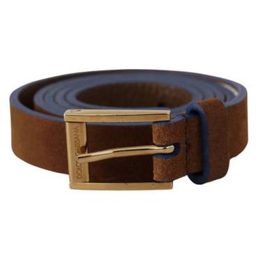 이스퀘어 4841659 Dolce  Gabbana Elegant Suede Leather Belt with Logo Engraved Womens Buckle