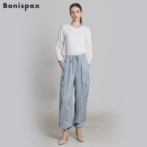 [보니스팍스(Bonispax)] 밑단 스트링 와이드 카고팬츠 (택가격: 159000원)