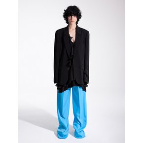 Blue soft wide 2 tuck pants