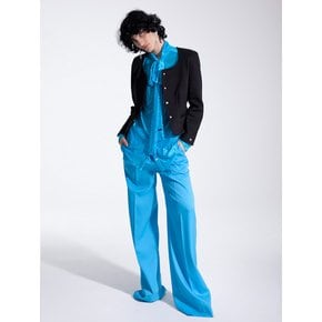 Blue soft wide 2 tuck pants