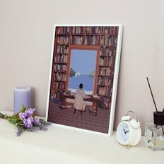 TEXTURED POSTER A Library by the Tyrrhenian Sea / 일리야 밀스타인