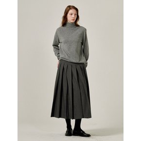 Wrap pleats skirts (Dark grey)