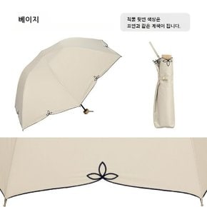 Wpc 자수 스칼랩 돔 파라솔 접이식 양산 우양산 일본양산 UV차단 베이지