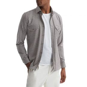 4088460 Reiss Tremont Check Brushed Button-Up Shirt