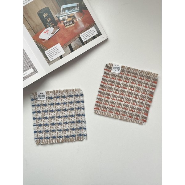 헤이즐 티코스터 2color 컵받침 패브릭코스터 홈카페