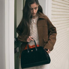 SUEDE TOTE BAG BLACK