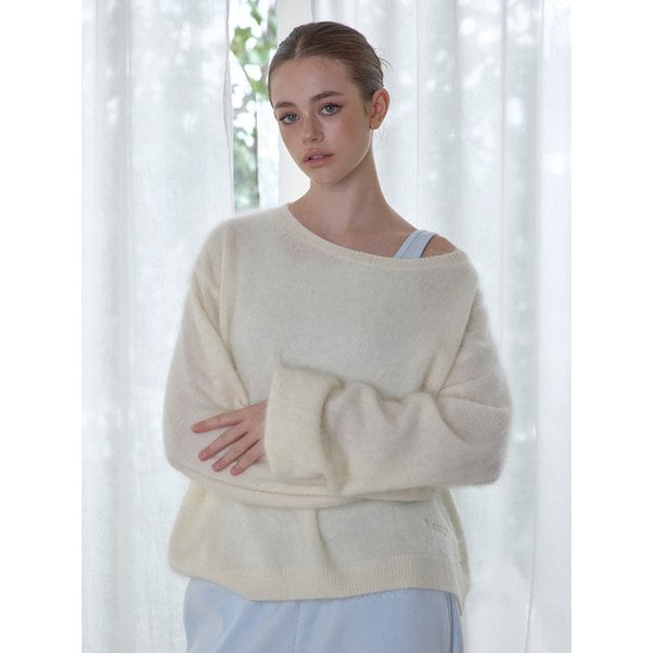 울100% 클라우드 오프숄더 울 니트 (3색상)