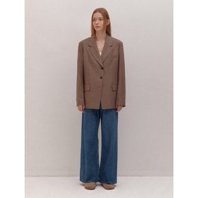 BACK PLEATED OVERSIZE JK (BROWN)