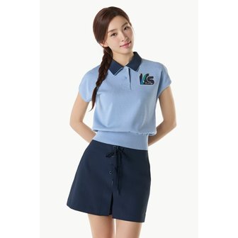 르꼬끄골프 [여주점] 여성 우븐 카라 슬리브리스 스웨터 GQ122LKP36  BBBL