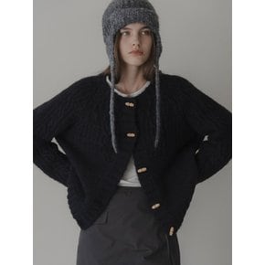 Duffle cable cardigan (navy)