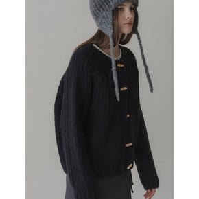 Duffle cable cardigan (navy)