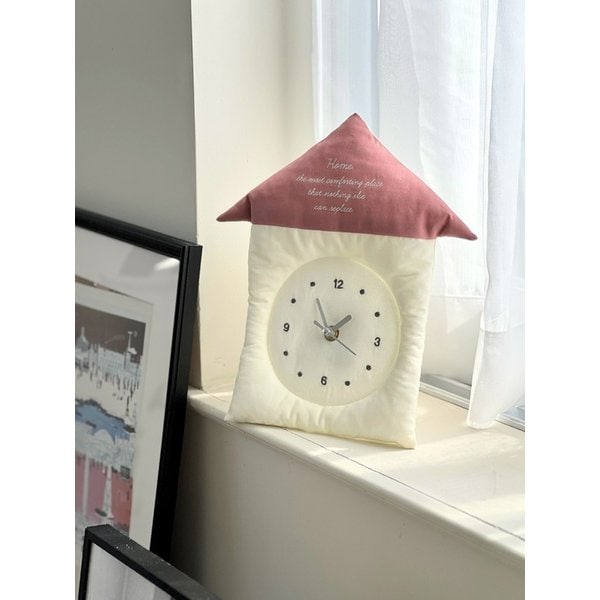 Silent fabric wall clock_INDI PINK