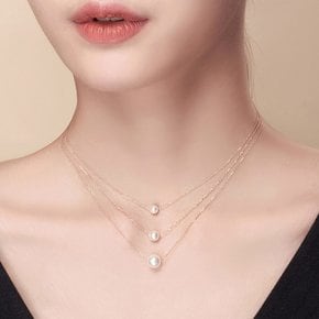 14K 목걸이 체인 드롭 루아벨 진주 (대)