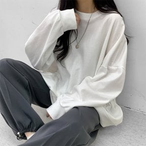 / 기본템 데일리룩 베이직 박시핏 라운드넥 맨투맨