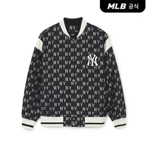 [코리아공식]클래식 모노그램 자가드 어깨배색 바시티자켓 NY (Black)