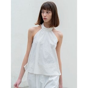 SEERSUCKER HALTER NECK BLOUSE