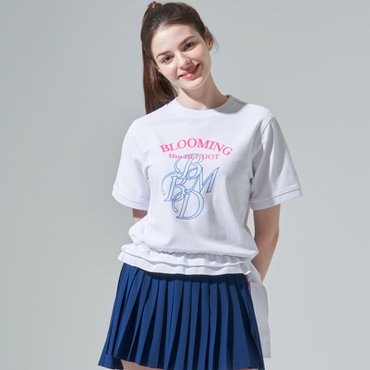BLUDOT 테이프 포인트 라운드넥 티셔츠_WH