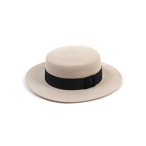 Black Line Flat Wool Ivory Fedora 울페도라