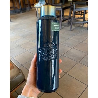  Starbucks스타벅스  2022  리사이클  네이비  블루  글라스  유리  워터보틀  610ml