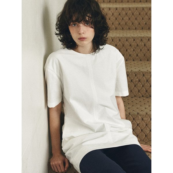 A3568 절개 미니 원피스_White