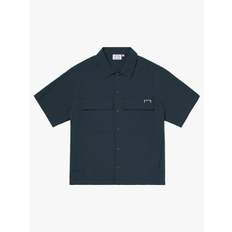 TASLAN SMALL LOGO SHIRT-TEAL BLUE