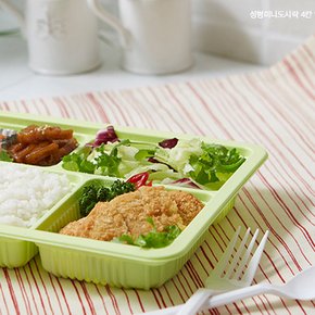 일회용 성형 도시락반찬용기 6칸 살구 (50개)
