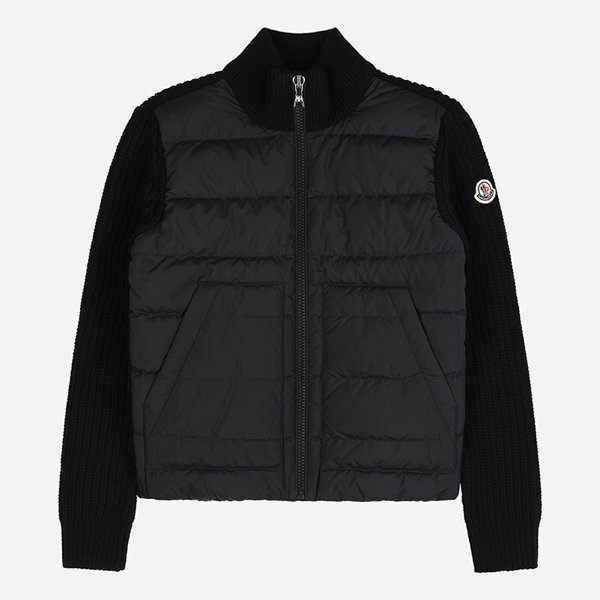 [시흥점] [몽클레어 키즈]5F 9B00008 M1241 999 패딩 믹스 집업 가디건 블랙