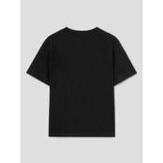 코튼 베이직 라운드넥 반소매 티셔츠  블랙 (324642LY15)