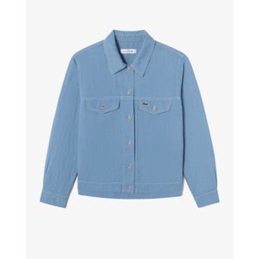 라코스테 (라코스테제습제증정)(여성) 25SS 릴렉스핏 아우터형 셔츠 CF193E-55G L99 (블루)