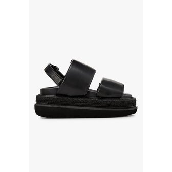 요지야마모토 [REGULATION]PU 레더 플랫폼 샌들 6616180001000