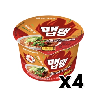  맵탱 청양고추대파 큰컵용기면 110g x 4개