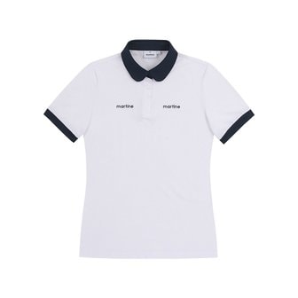 MARTINE GOLF [정상가 218000원]여성 라운드카라 반팔 티셔츠 화이트 (Q0C120331)